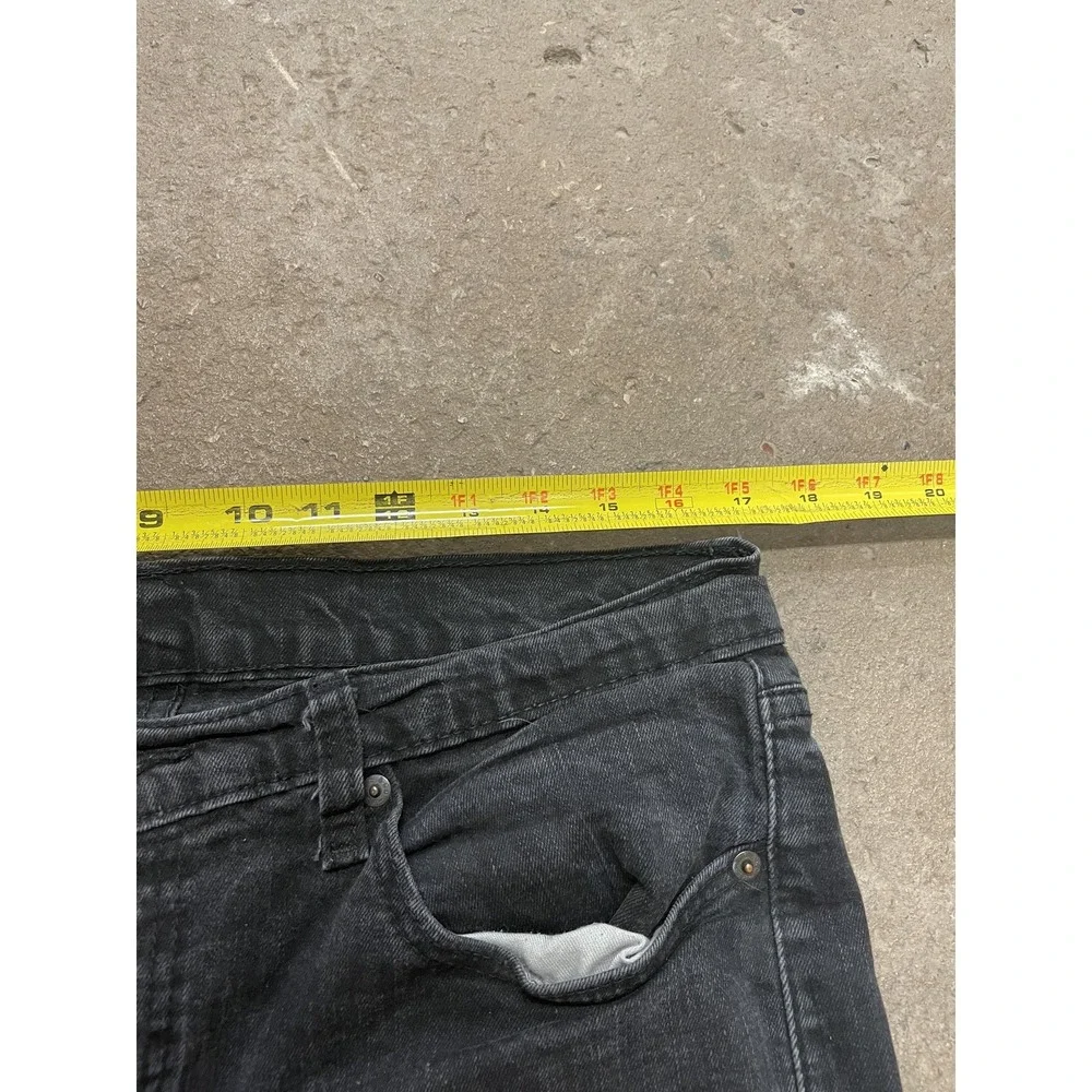 Levis 511 Jeans Mens‎ 36x32 Black Denim Slim Straight Stretch Zip Fly Distressed